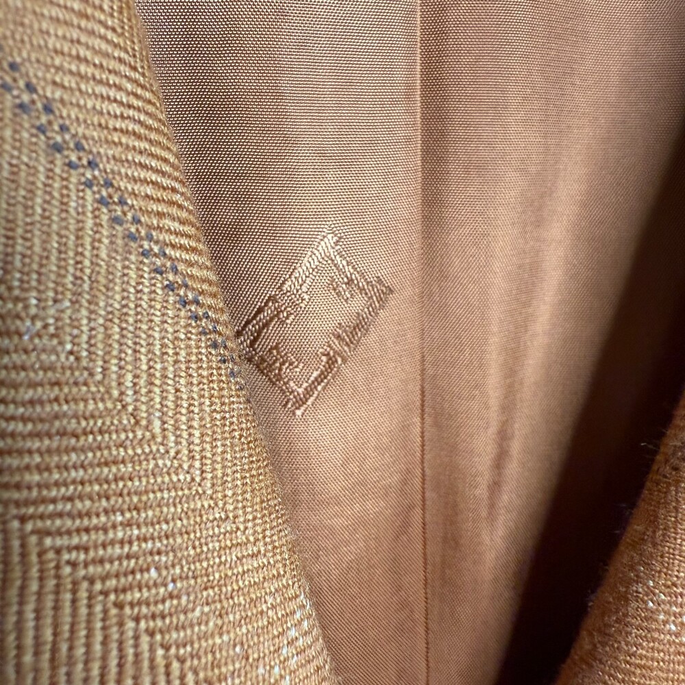 Cashmere Vintage Escada Margaretha Ley Plaid Blazer Jacket Rust Gold US 10 - Picture 9 of 13